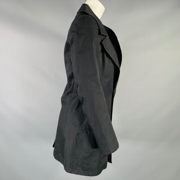 YOHJI YAMAMOTO Size S Black Cotton Notch Lapel Coat - Picture 4 of 13